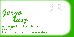 gergo rusz business card